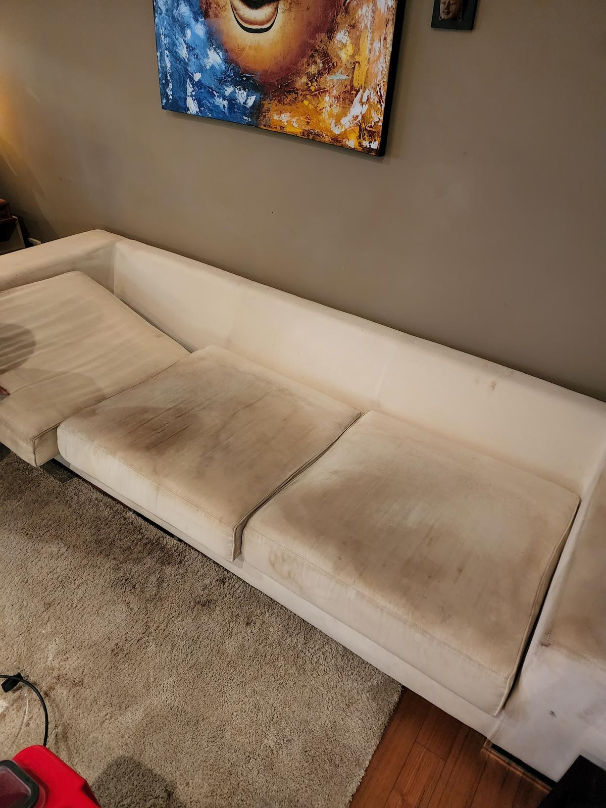 Sofa before cleaning